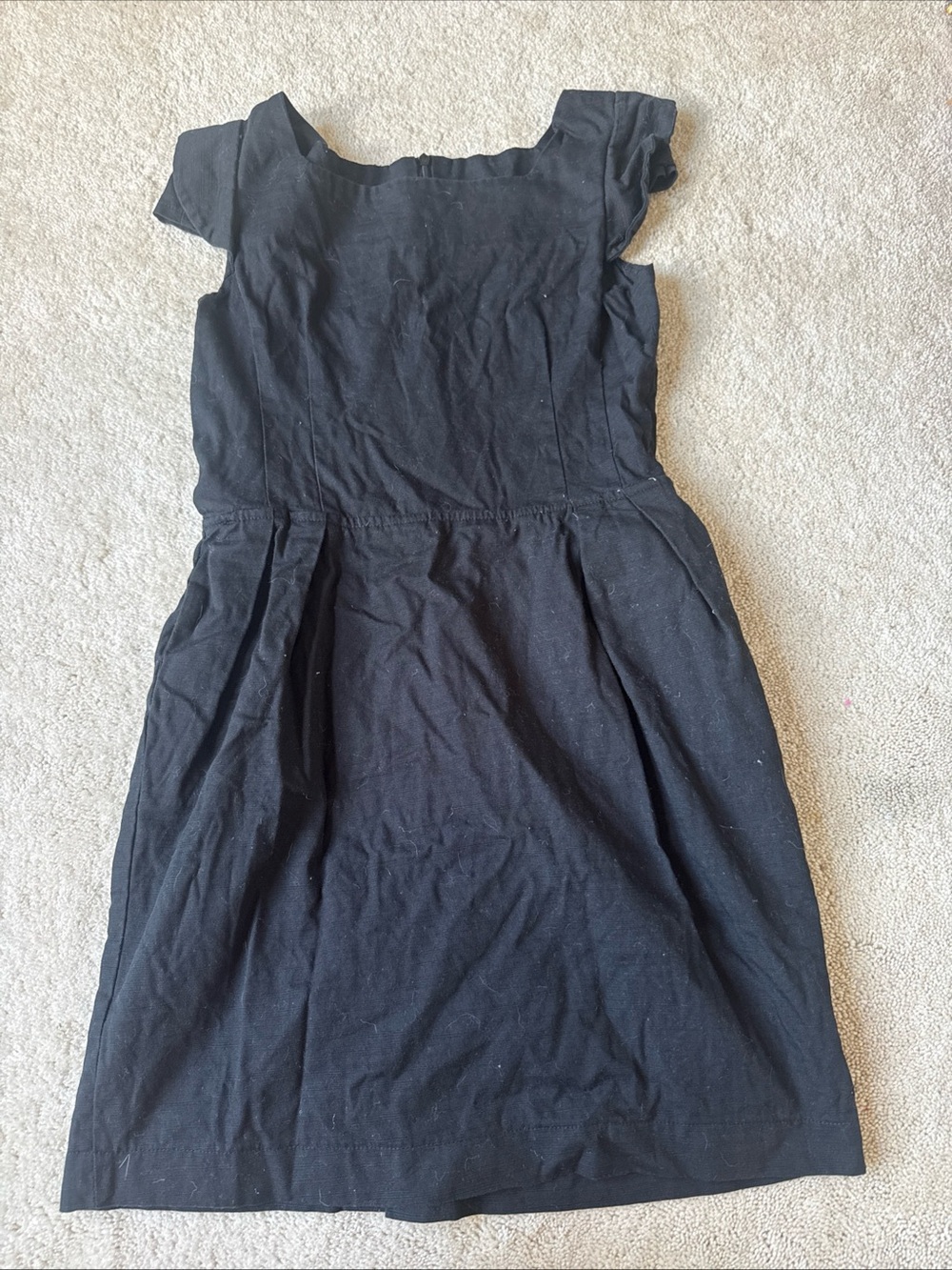 Classic Black Short Sleeve Fit-and-Flare Dress